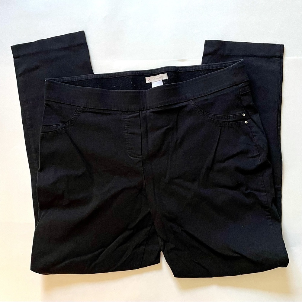 🎯3/$10 Dress Barn Black Tapered Dress Elastic Waistband Pants Plus 16
